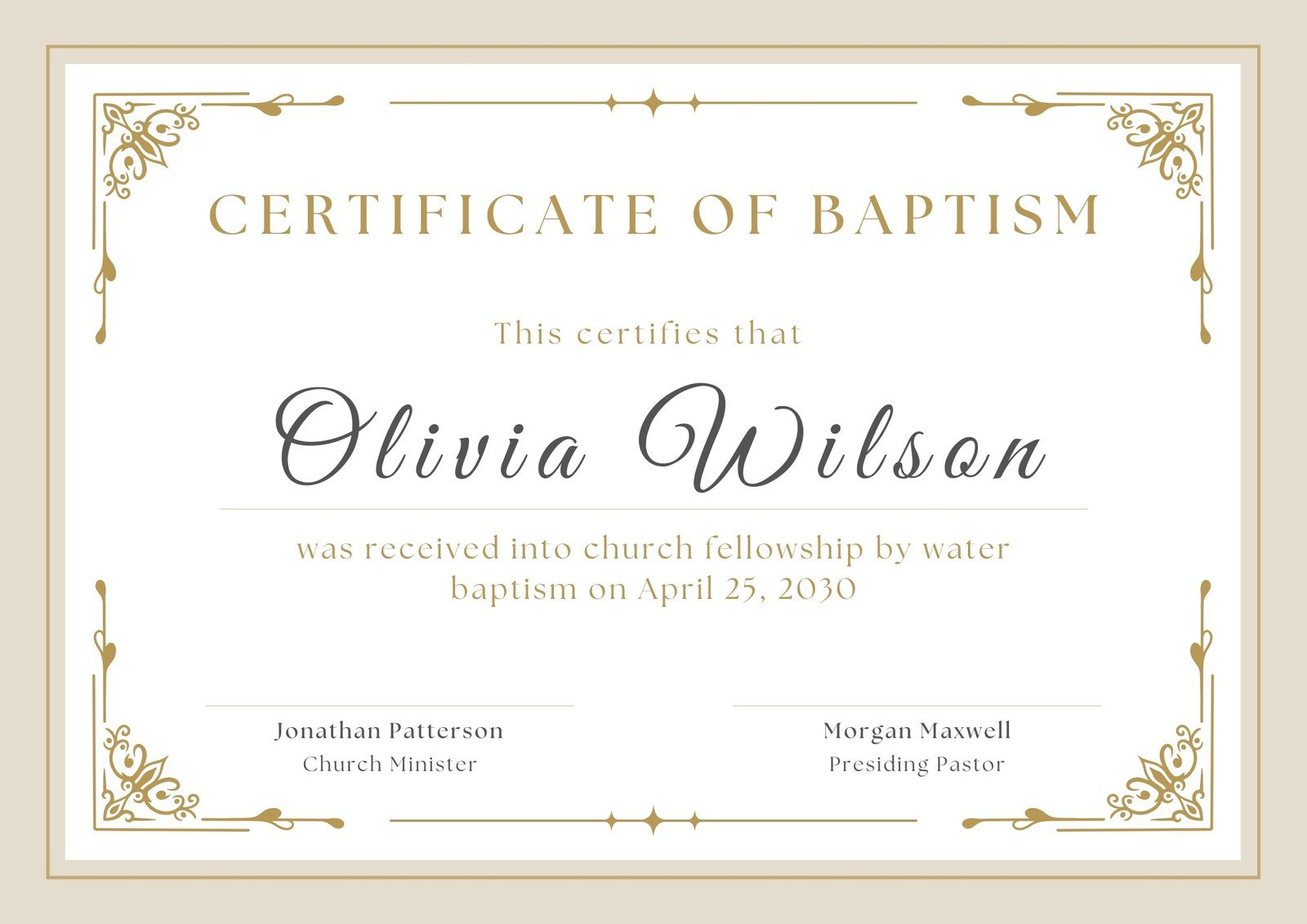 Free Custom Printable Baptismal Certificate Templates | Canva inside Free Printable Baptism Certificates Template