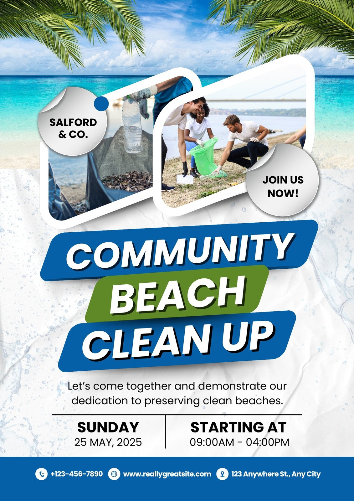 Free Custom Printable Beach Clean Up Poster Templates | Canva in Free Printable Event Flyer Community Clean Up Flyer Template