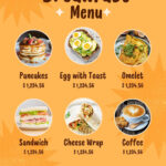 Free, Custom Printable Breakfast Menu Templates | Canva Inside Free Printable Breakfast Menu Template