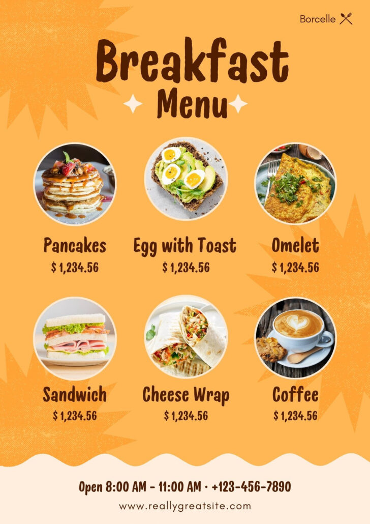 Free Printable Breakfast Menu Template