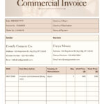 Free Custom Printable Commercial Invoice Templates | Canva Intended For Free Printable Commercial Invoice Template
