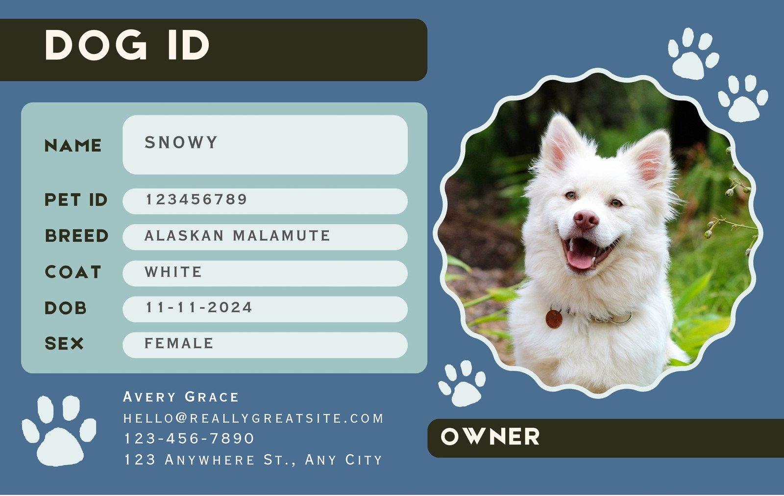 Free Custom Printable Dog Id Card Templates | Canva in Free Printable Esa Dog ID Card Template