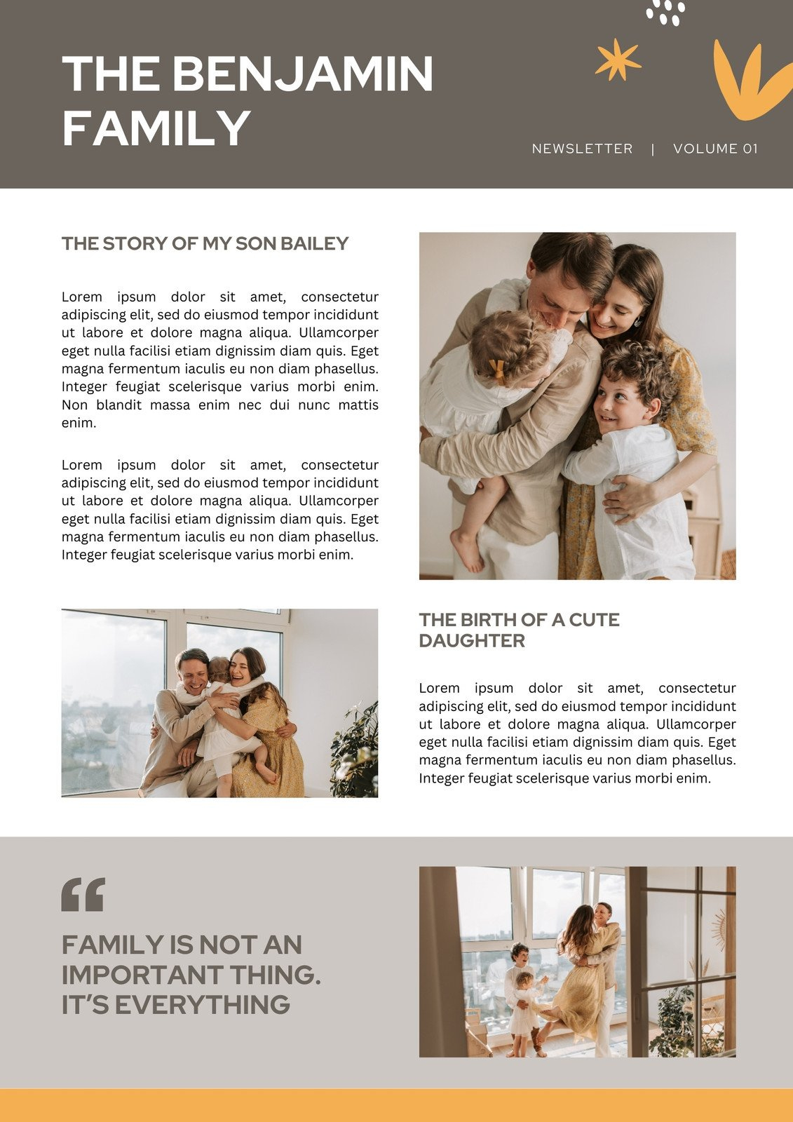 Free Custom Printable Family Newsletter Templates | Canva pertaining to Free Printable Family Newsletter Template