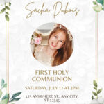 Free Custom Printable First Communion Invitation Templates | Canva Pertaining To Free Printable First Communion Invitation Template