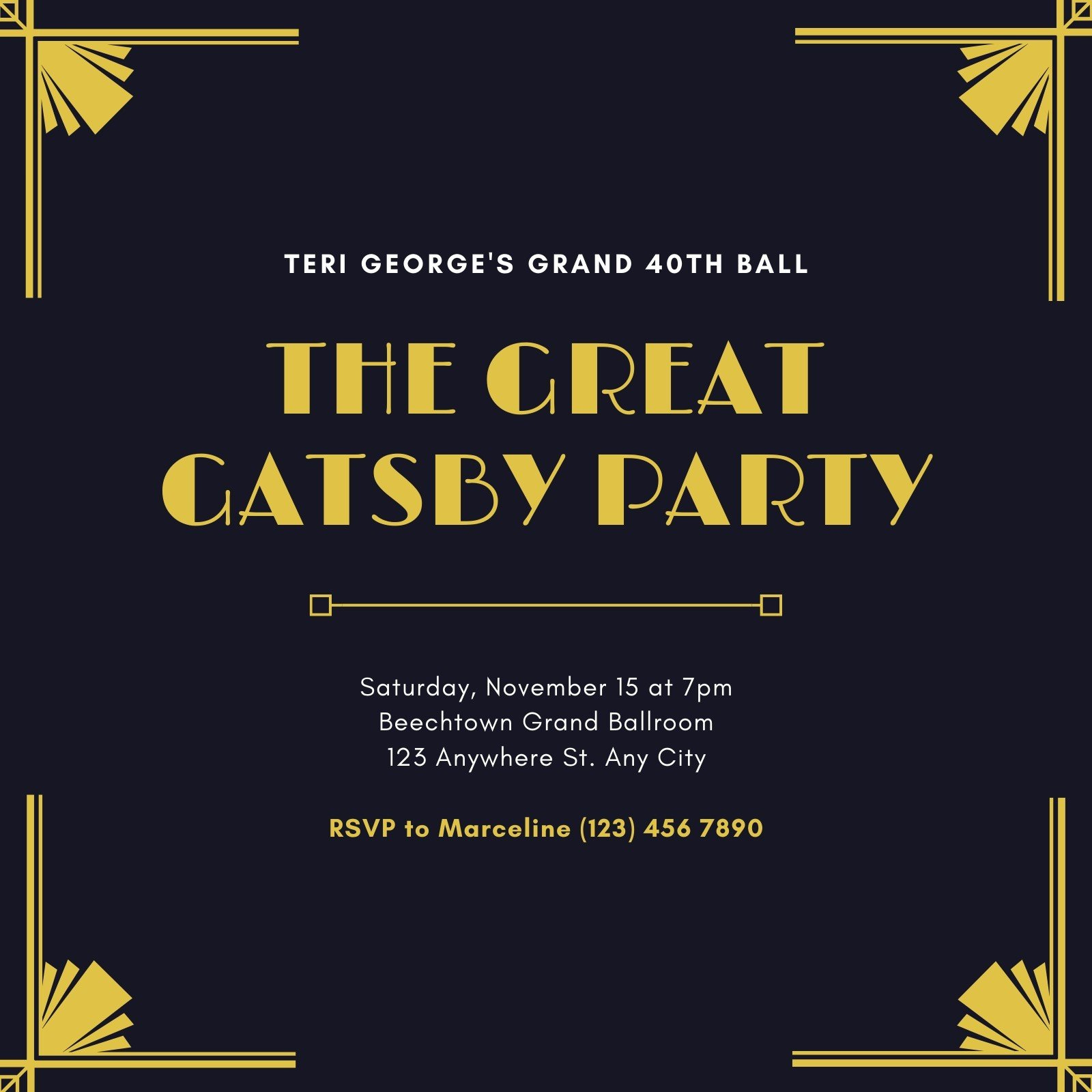 Free Custom Printable Great Gatsby Invitation Templates | Canva regarding Free Printable Blank Great Gatsby Invitation Template