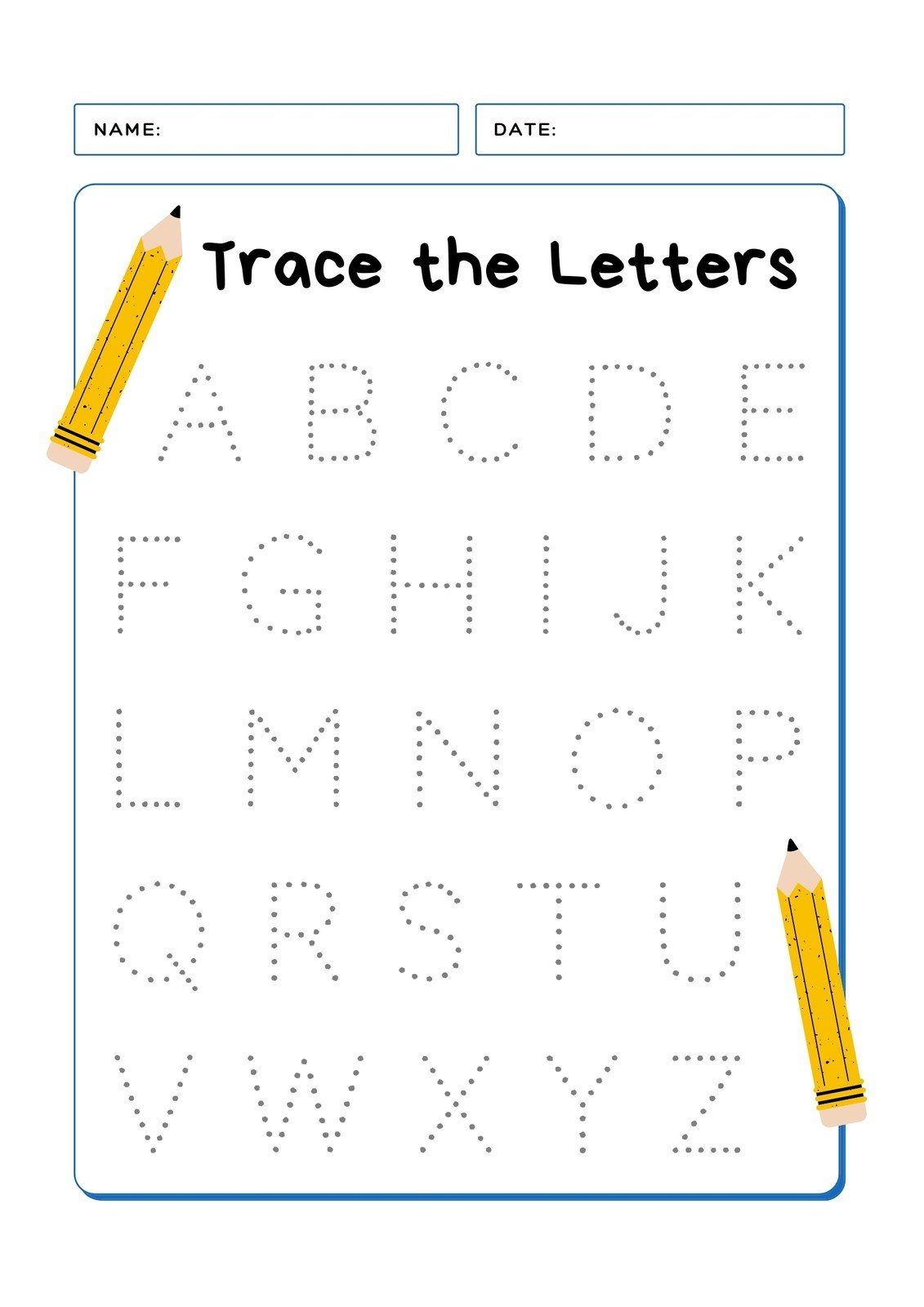 Free Custom Printable Handwriting Worksheet Templates | Canva intended for Free Printable Alphabet Writing Template