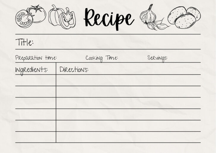 Free Printable 4×6 Recipe Card Template