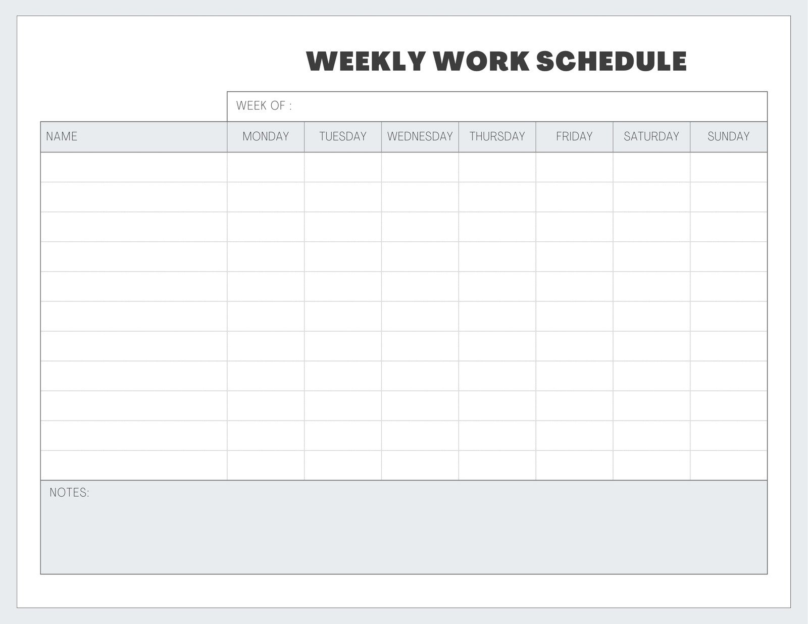 Free Custom Printable Work Schedule Planner Templates | Canva inside Free Printable Employee Schedule Template