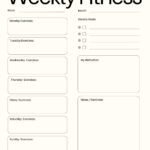 Free, Custom Printable Workout Planner Templates Online | Canva Inside Free Printable Fitness Journal Template