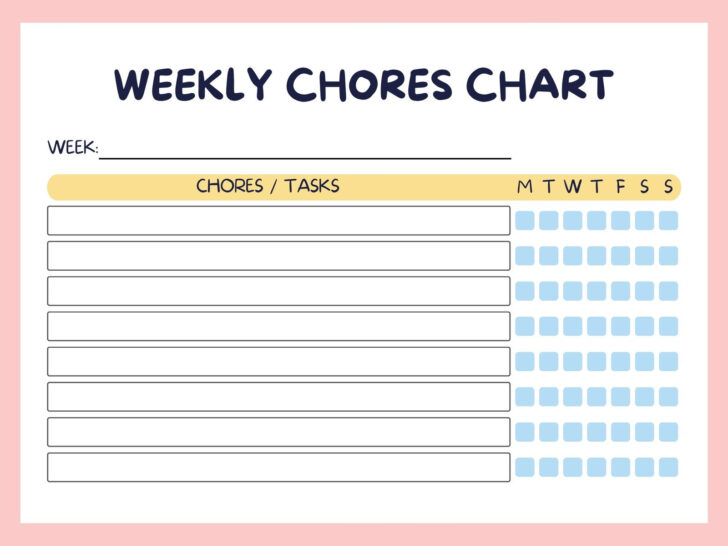 Free Printable Customizable Chore Chart Template