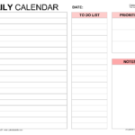 Free Daily Calendars In Pdf Format   30+ Templates Regarding Free Printable Daily Calendar Template