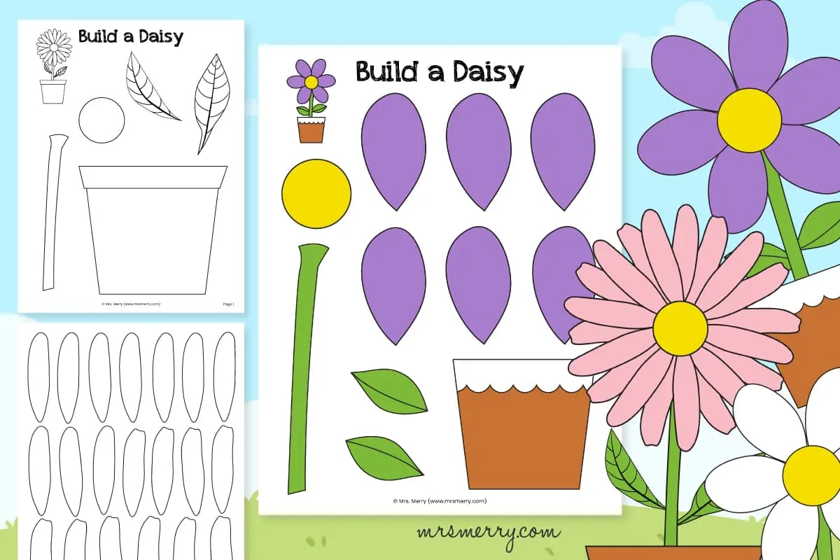 Free Daisy Flower Printable Template | Mrs. Merry inside Free Printable Daisy Flower Template