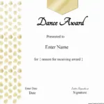 Free Dance Certificate Template   Customizable And Printable Pertaining To Free Printable Dance Certificate Template