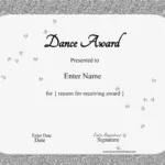 Free Dance Certificate Template   Customizable And Printable Pertaining To Free Printable Dance Certificate Template