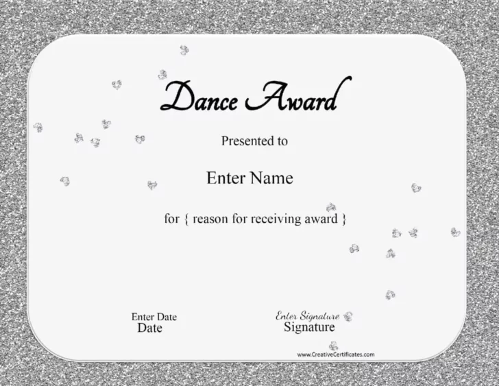 Free Printable Dance Certificate Template