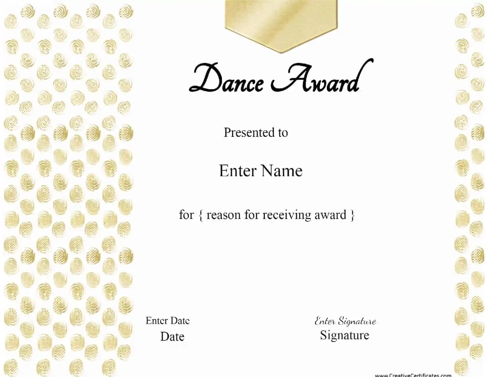 Free Dance Certificate Template - Customizable And Printable pertaining to Free Printable Dance Certificate Template