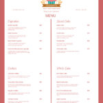 Free Dessert Menu Templates, Editable And Printable In Free Printable Dessert Menu Template