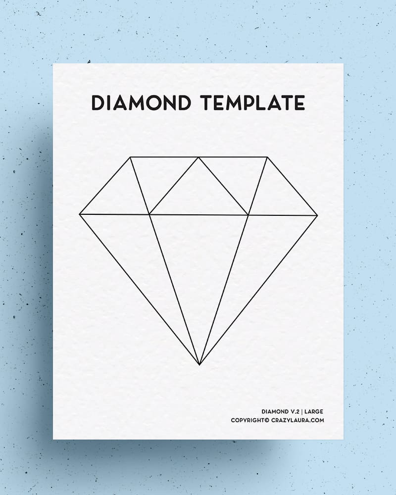 Free Diamond Template &amp;amp; Outline Printable Sheets - Crazy Laura for Free Printable 3D Diamond Template