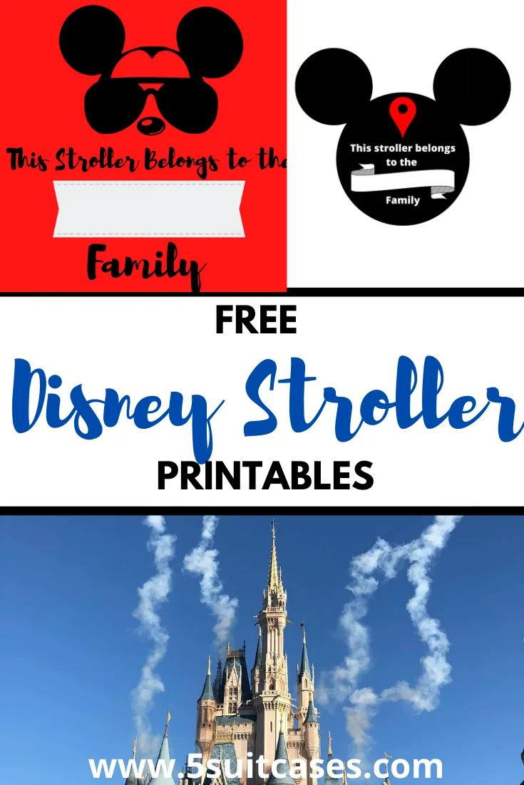 Free Disney Stroller Tag Printables - 5 Suitcases inside Free Printable Disney Stroller Tag Template