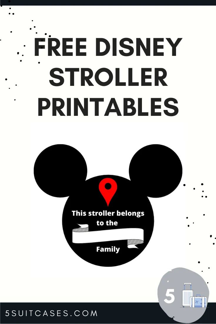 Free Disney Stroller Tag Printables - 5 Suitcases inside Free Printable Disney Stroller Tag Template