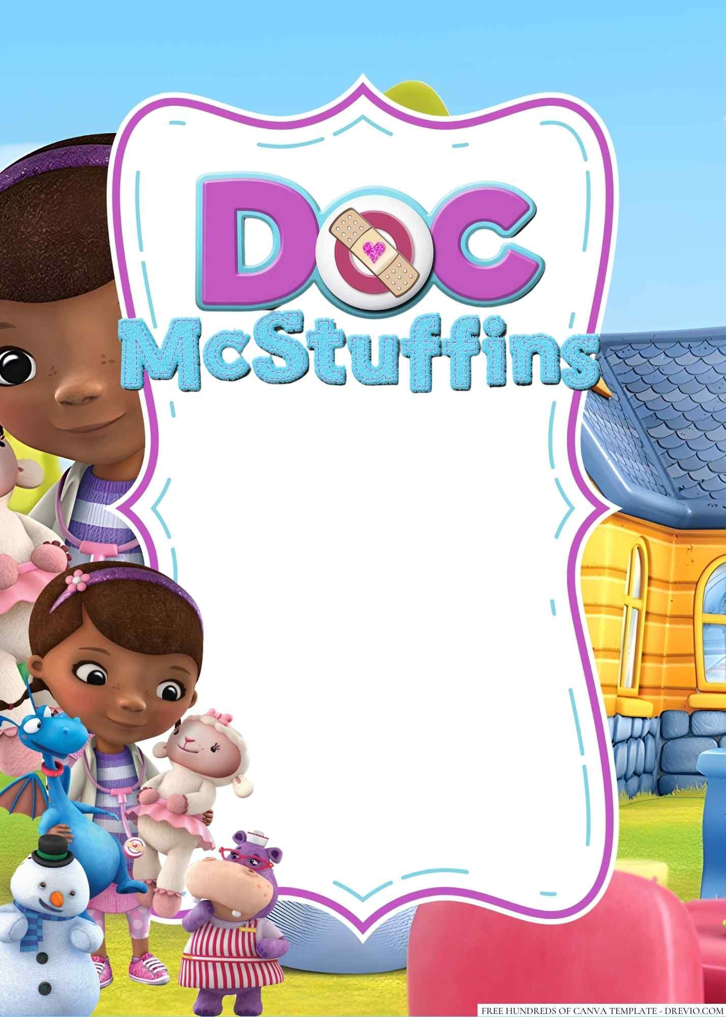 Free Doc Mcstuffins Birthday Invitation Templates inside Free Printable Doc Mcstuffins Invitations Template