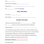 Free Donation Receipt Template | 501(C)(3)   Pdf | Word – Eforms In Free Printable Donation Form Template