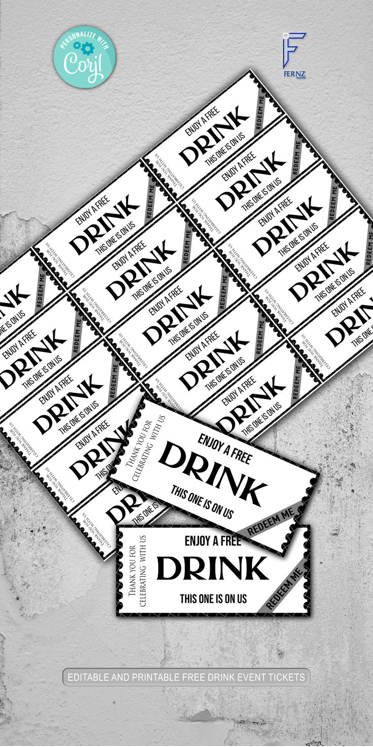 Free Drink Ticket | Event Ticket within Free Printable Drink Voucher Template