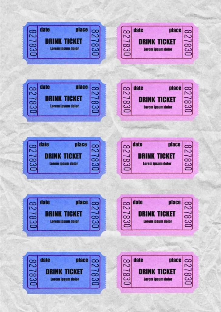 Free Printable Drink Ticket Template