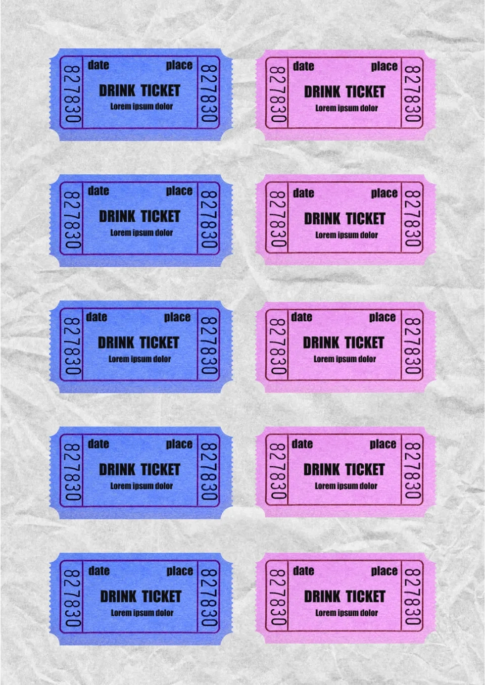 Free Drink Ticket Template For Google Docs with regard to Free Printable Drink Ticket Template