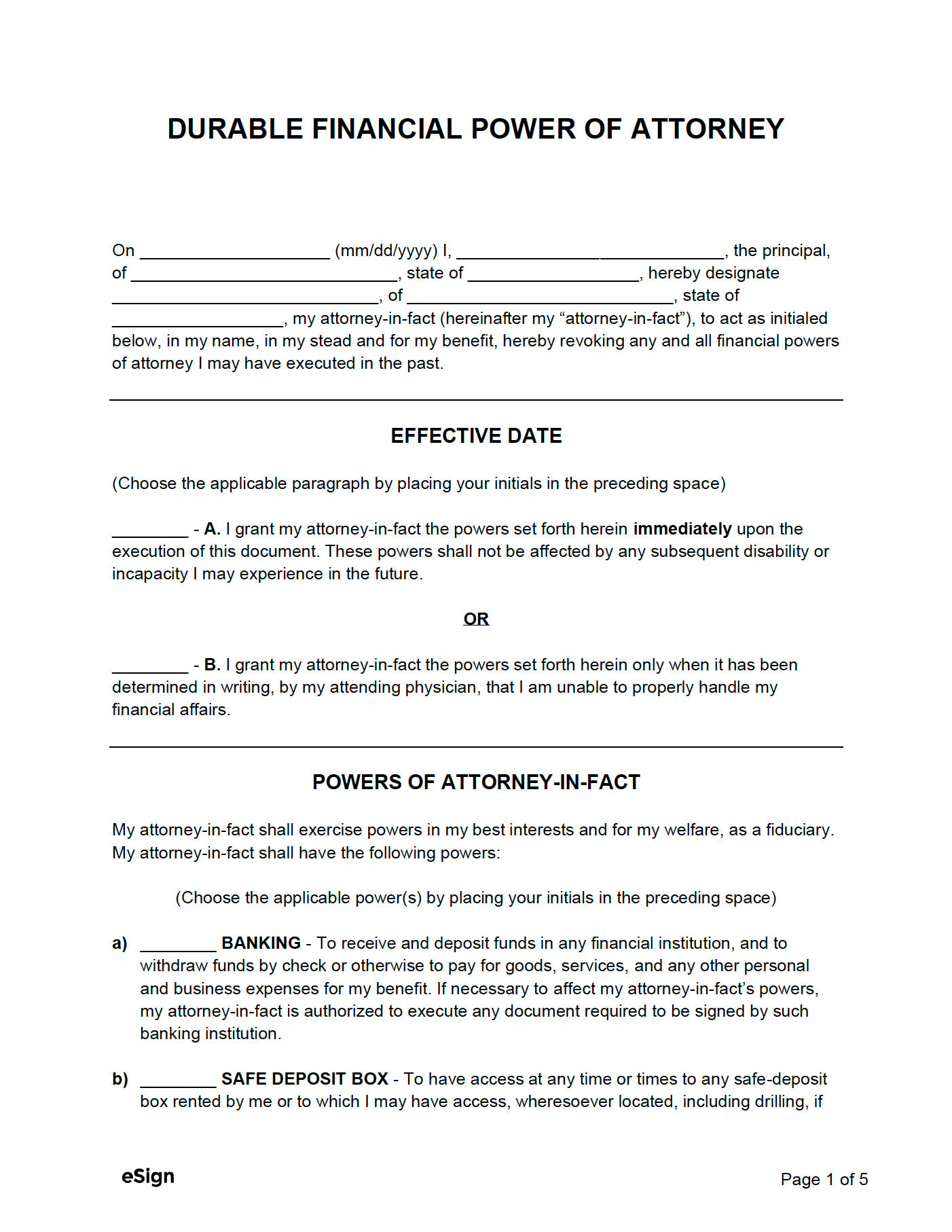 Free Durable Power Of Attorney Forms | Pdf | Word within Free Printable Durable Power Of Attorney Template
