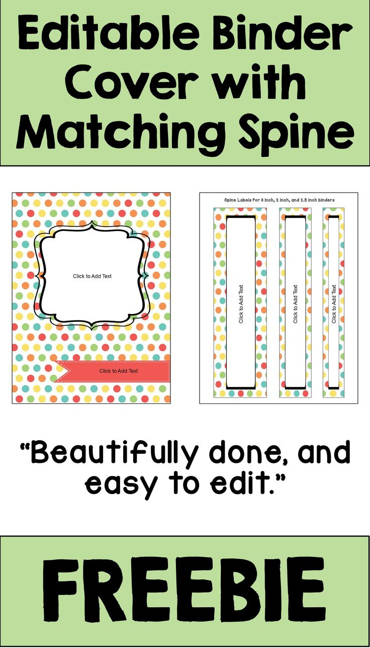 Free Editable Binder Covers And Spines For Teachers, Students within Free Printable Binder Spine Template