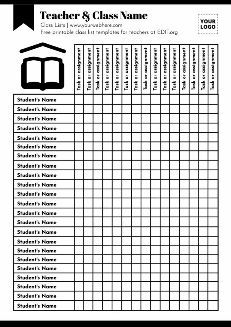 Free Editable Class List Templates with regard to Free Printable Class List Template