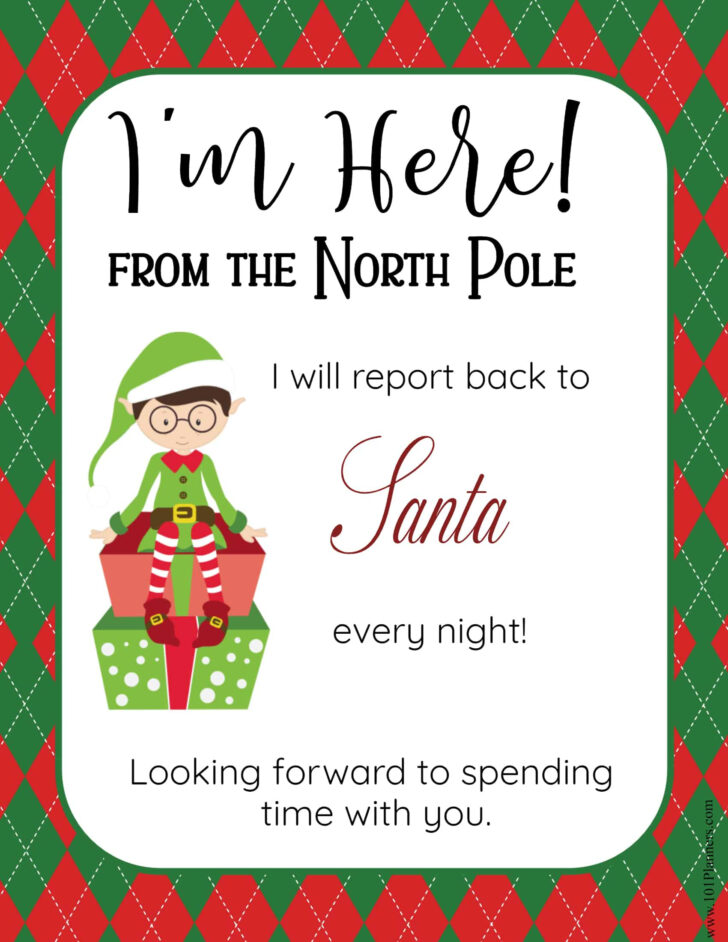 Free Printable Elf on the Shelf Template