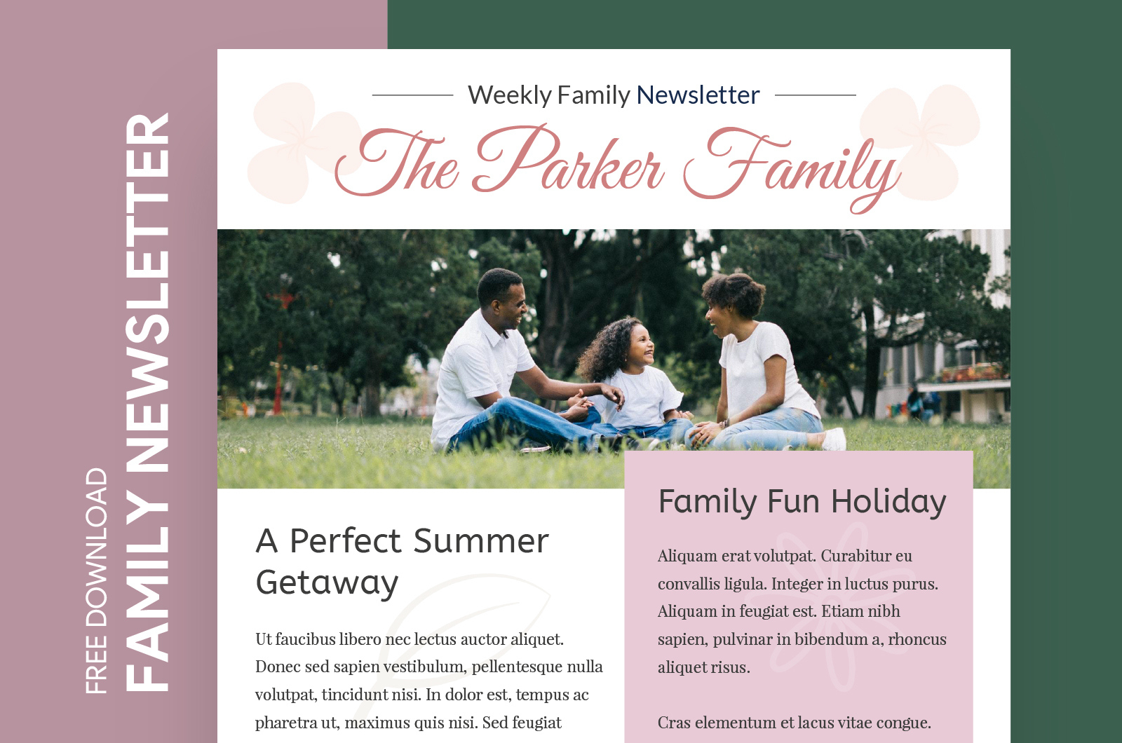 Free Editable Online Elegant Family Newsletter Template – Free pertaining to Free Printable Family Newsletter Template