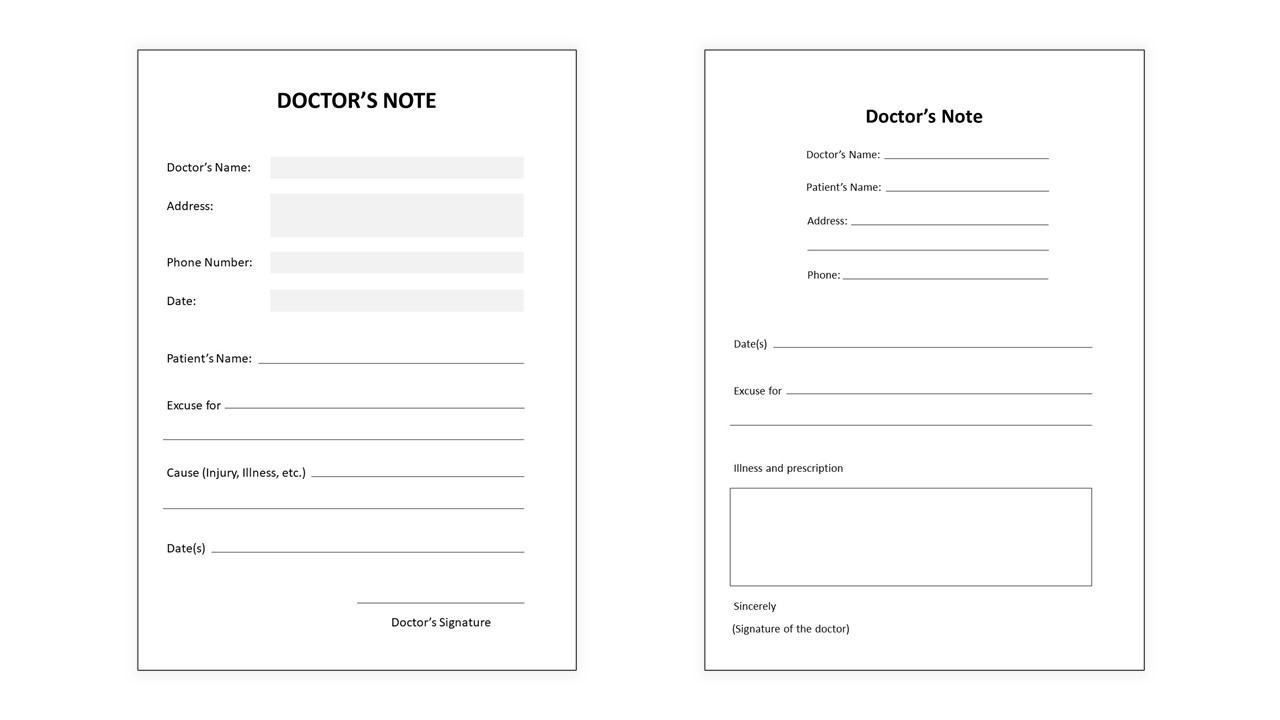 Free Fake Doctors Note Template Powerpoint &amp;amp; Google Slides with Free Printable Fake Doctors Note Template