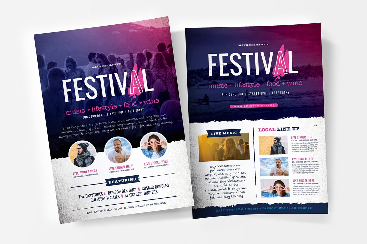 Free Festival / Concert Flyer Templates - Psd, Ai &amp;amp; Vector with Free Printable Event Flyer Template