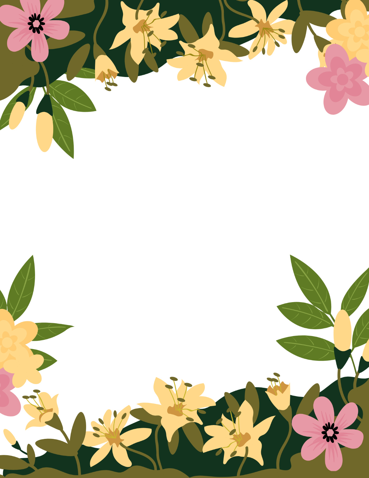 Free Floral Border Templates, Editable And Printable regarding Free Printable Flower Border Template
