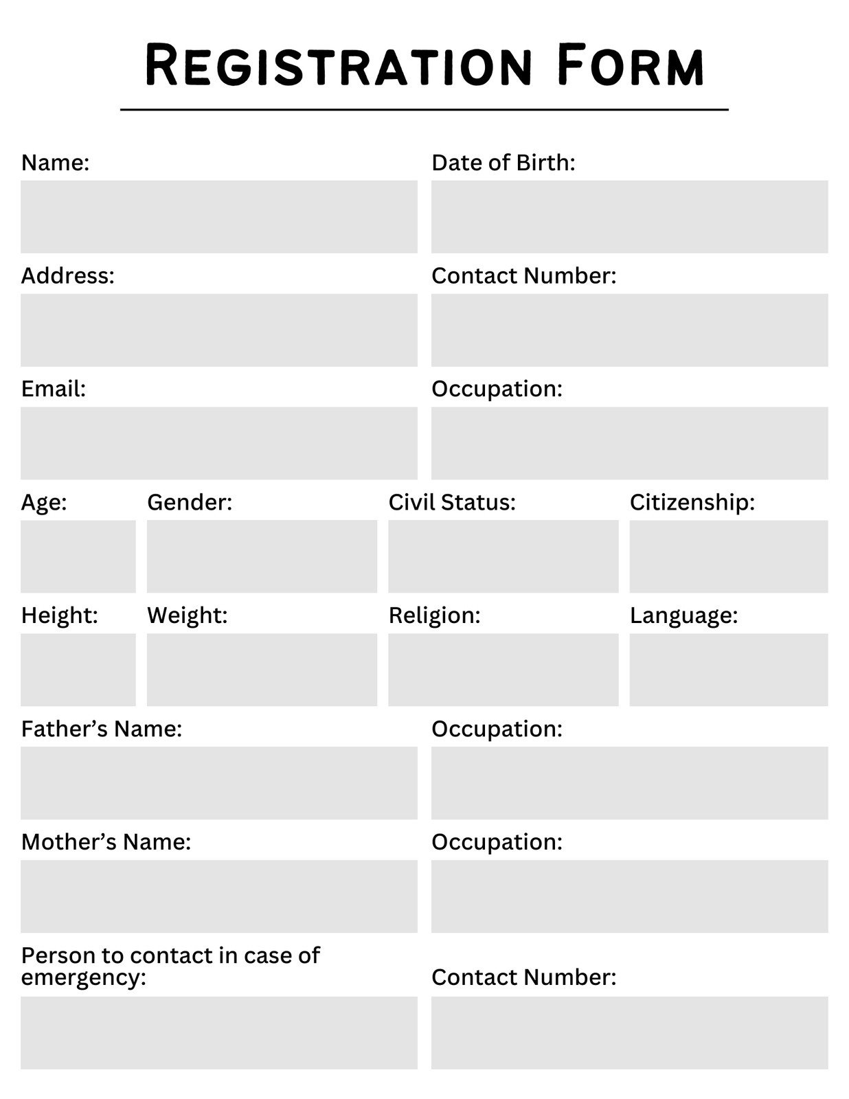 Free Form Document Templates To Customize And Print | Canva within Free Printable Entry Form Template