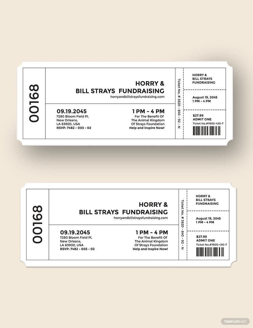 Free Fundraiser Ticket Templates, Editable And Printable within Free Printable Fundraiser Ticket Template