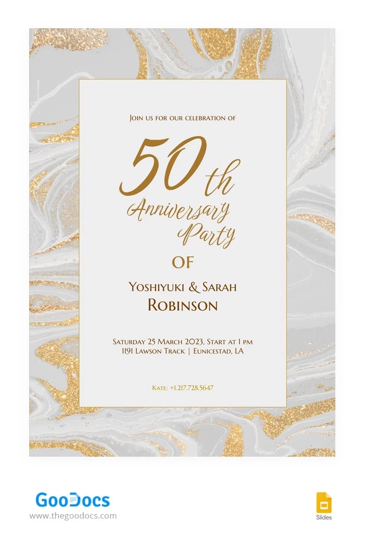 Free Golden 50Th Anniversary Invitation Template | Thegoodocs pertaining to Free Printable 50Th Anniversary Invitation Template