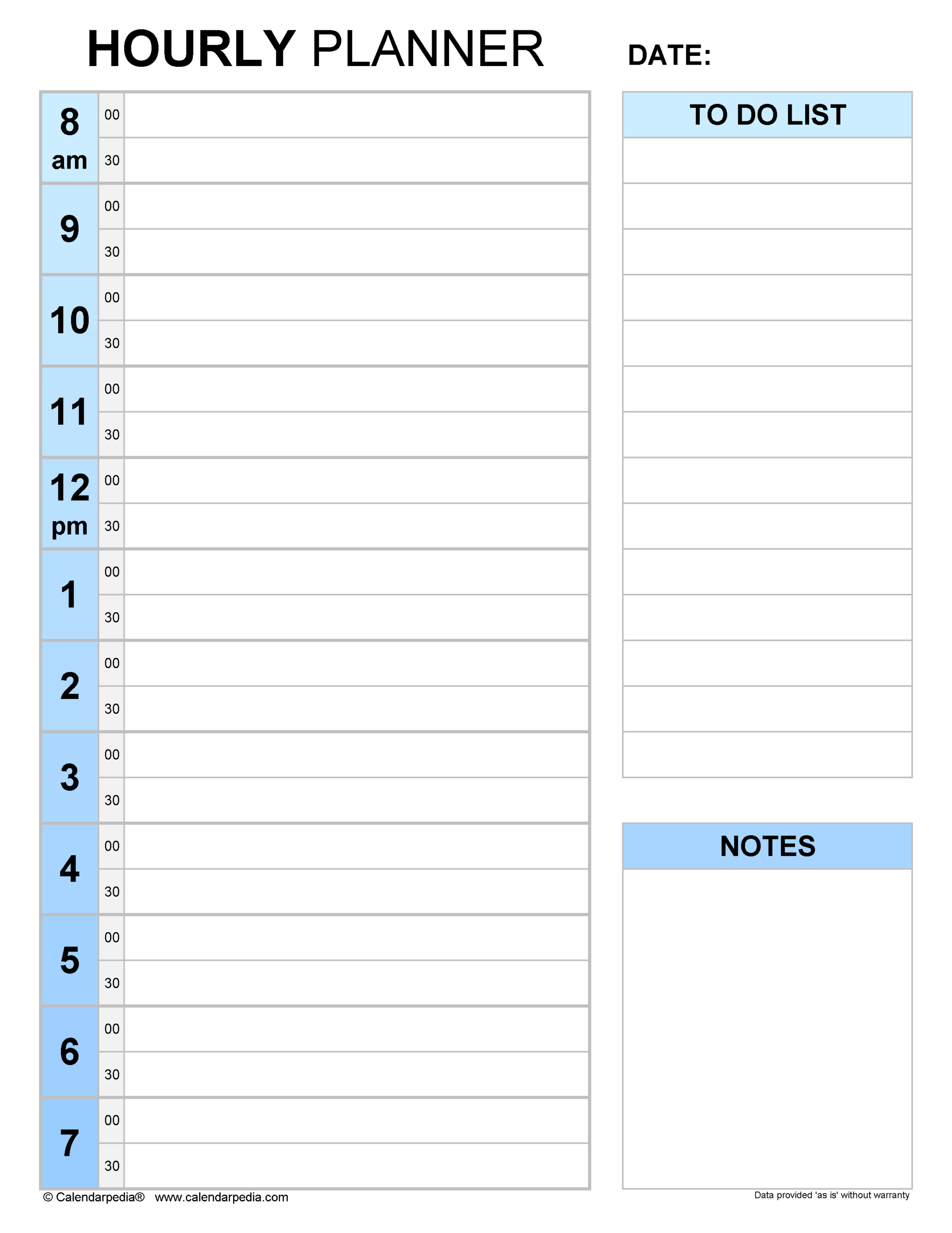 Free Hourly Planners In Pdf Format - 20+ Templates in Free Printable Daily Hourly Schedule Template