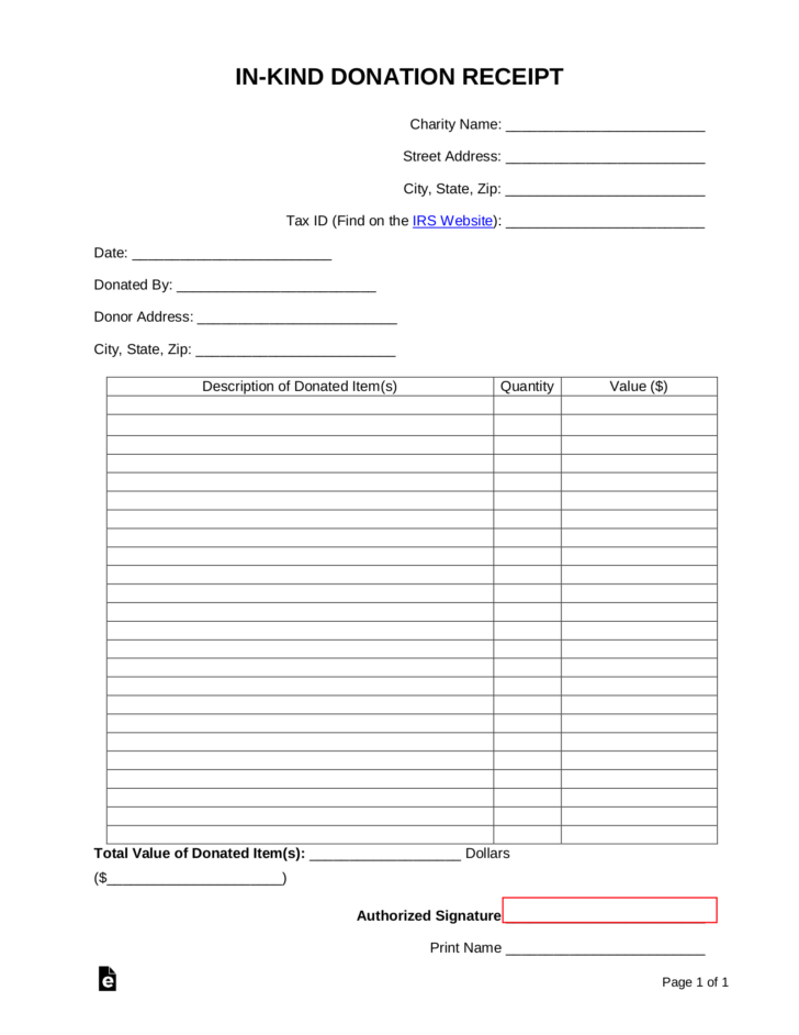 Free Printable Donation Form Template