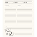 Free Minimalist Recipe Card Template In Google Slides And Regarding Free Printable Full Page Recipe Template
