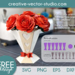 Free Paper Vase Svg Template | Creative Vector Studio Intended For Free Printable Flower Vase Template
