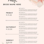 Free Party Planner Templates To Customize And Print | Canva Pertaining To Free Printable Bachelorette Itinerary Template
