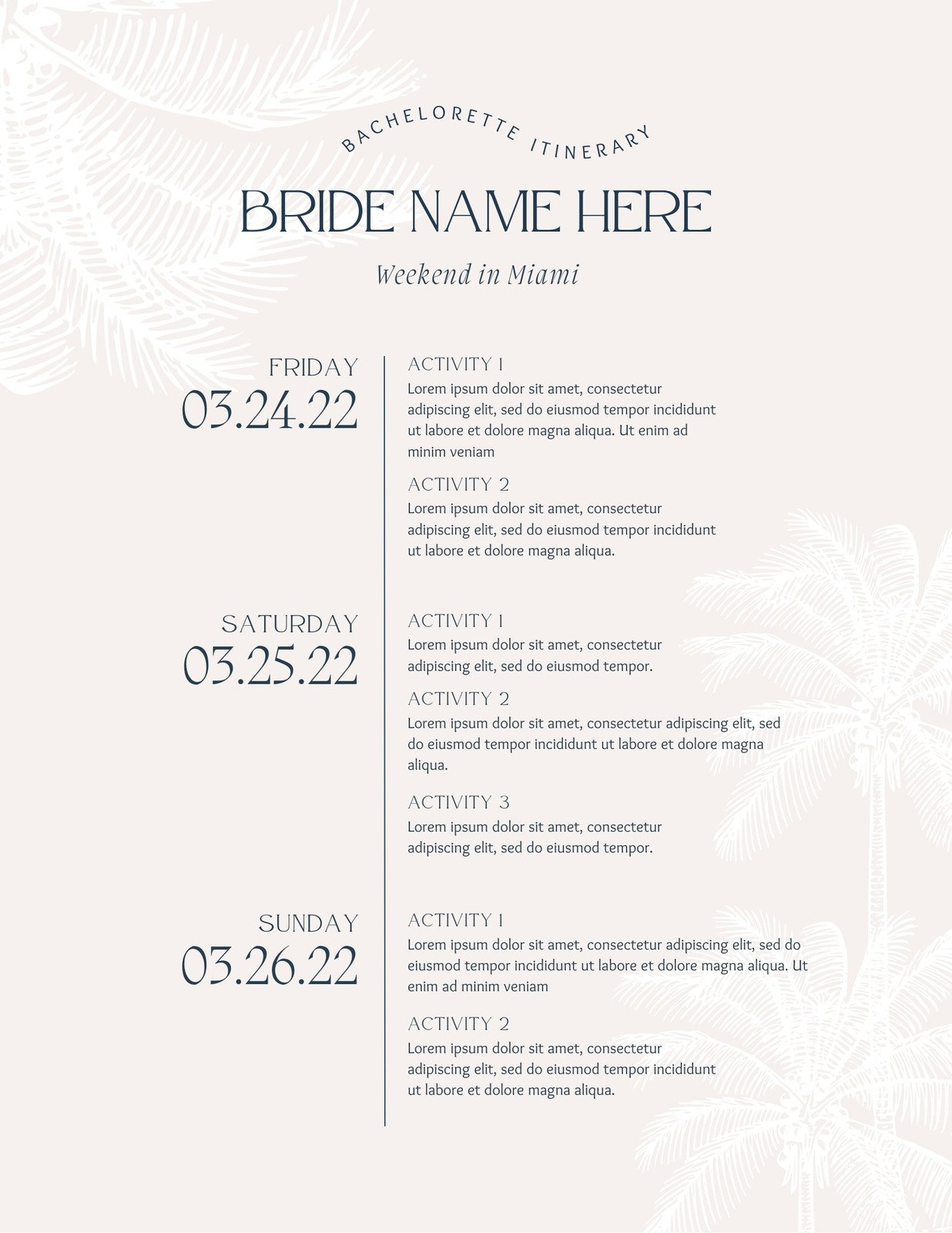 Free Party Planner Templates To Customize And Print | Canva within Free Printable Bachelorette Itinerary Template