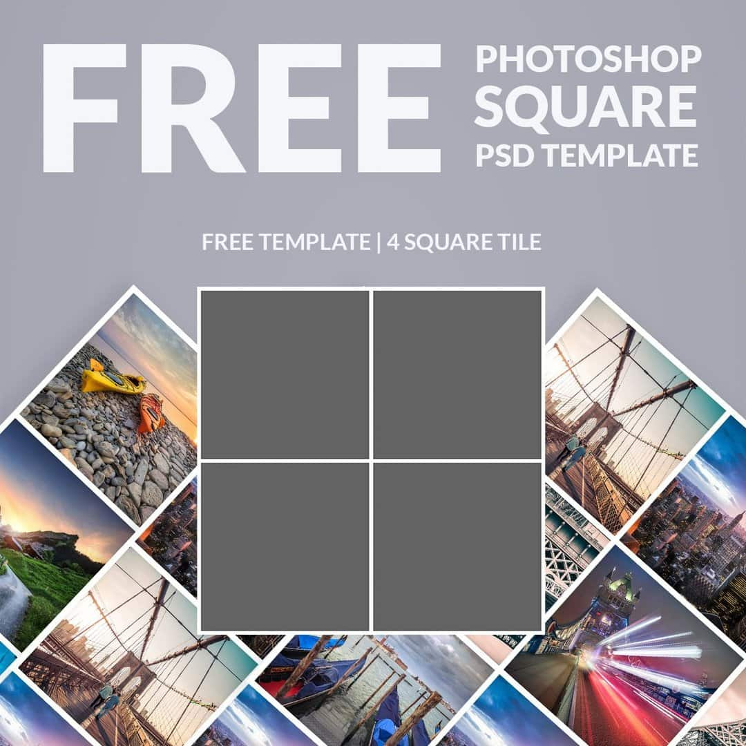 Free Photoshop Template: Photo Collage Square - Download Now in Free Printable Collage Template For Photos