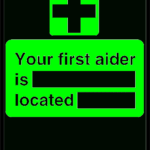 Free Prinable First Aid Sign Your First Aider Is Located Free With Regard To Free Printable First Aiders Sign Template