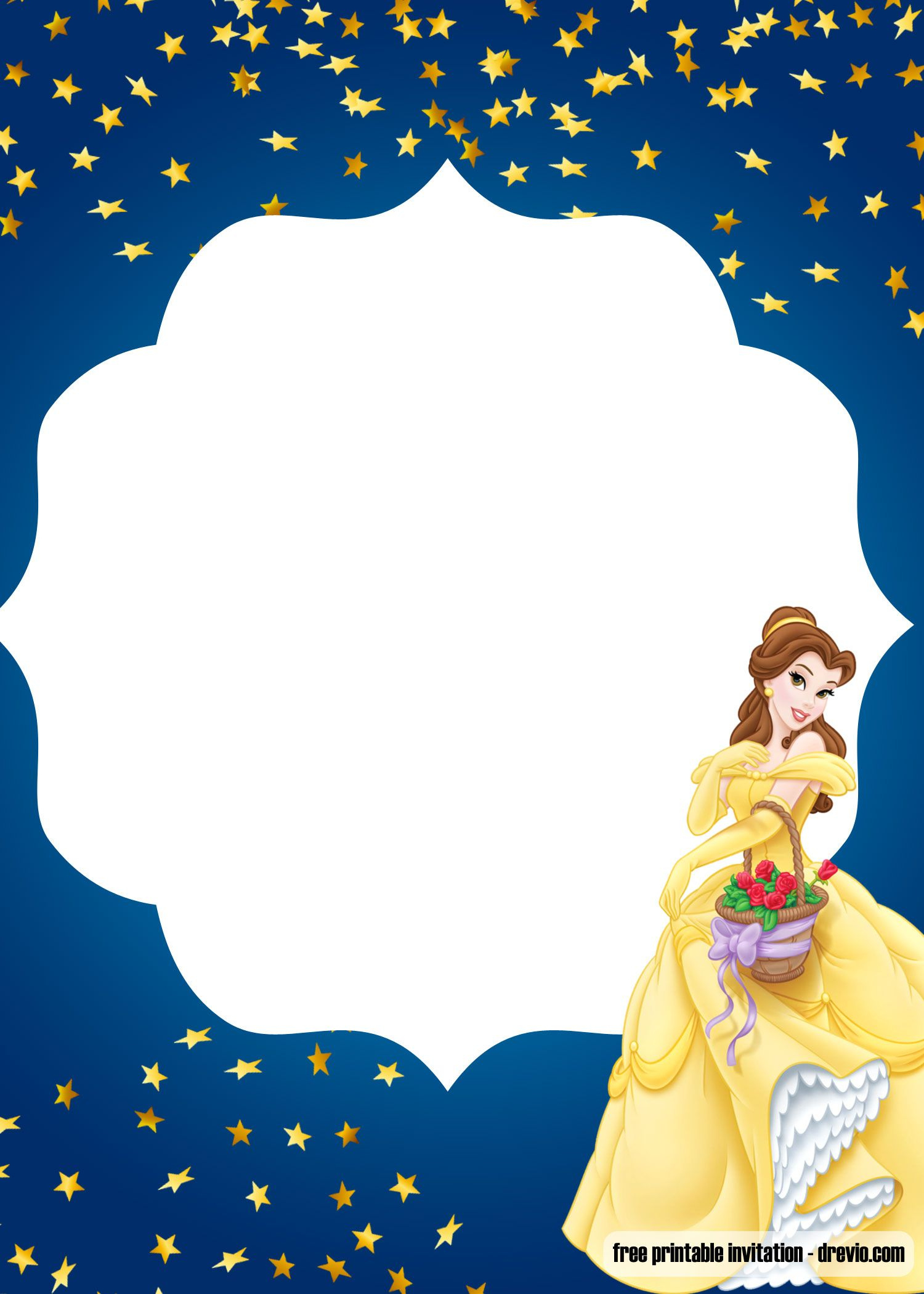 Free Princess Beauty And The Beast Invitation Templates throughout Free Printable Beauty And The Beast Invitation Template