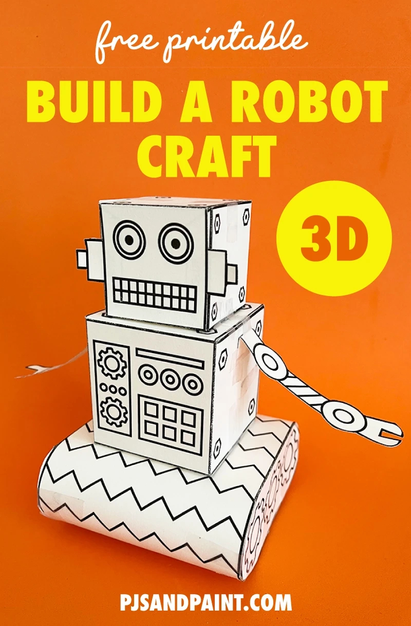 Free Printable 3D Build A Robot Craft - Pjs And Paint pertaining to Free Printable 3D Robot Template